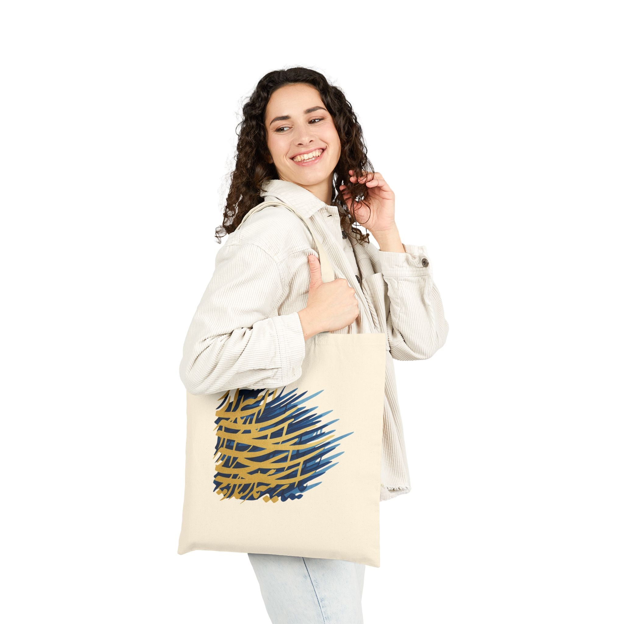 Chic Cotton Canvas Tote Bag with Abstract Art Design - Perfect for Shopping, Beach Days, Gifts, and Eco-Friendly Living