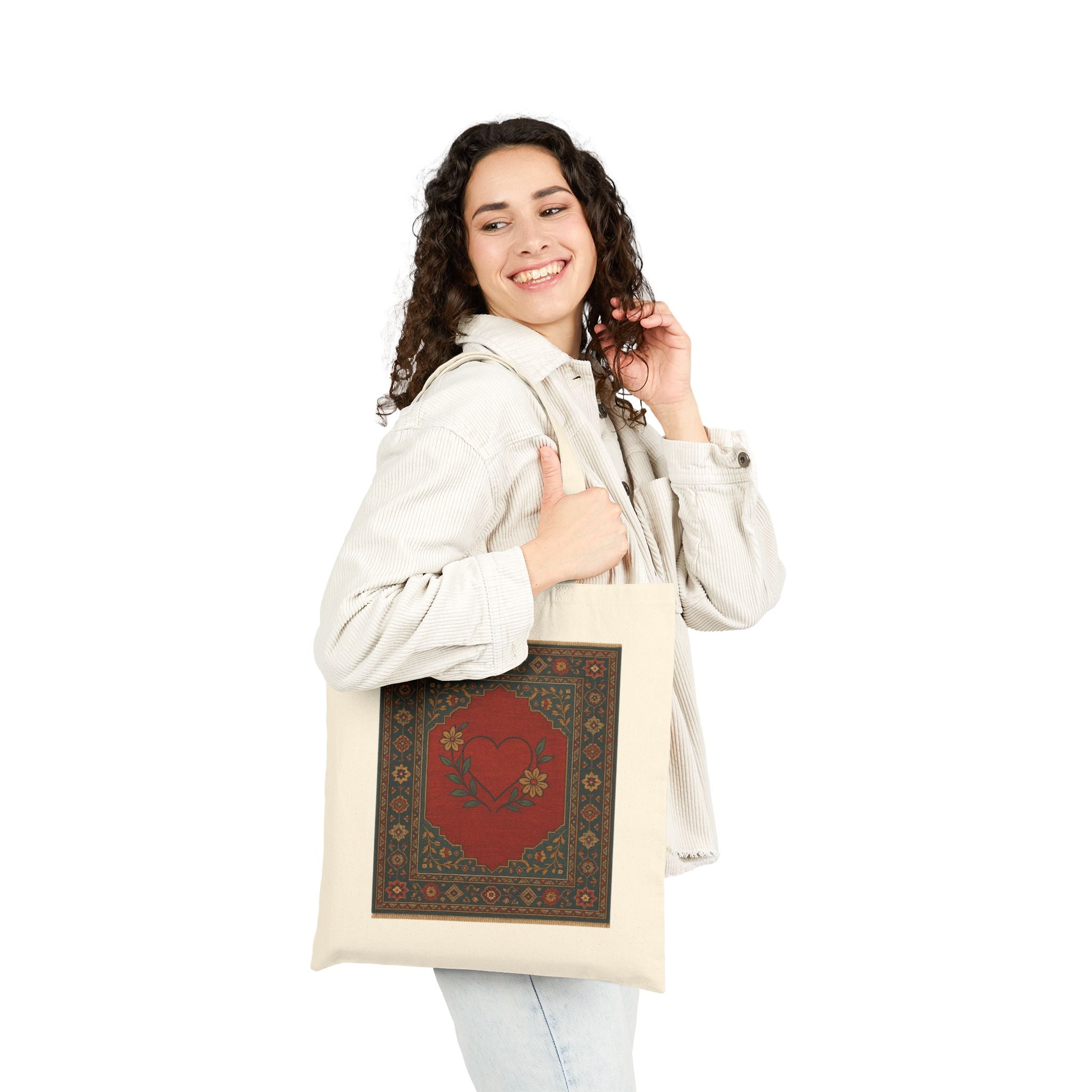 Vintage Floral Cotton Canvas Tote Bag, Eco-Friendly Reusable Grocery Bag, Gift for Her, Shopping Tote, Beach Bag, Earth Day Bag