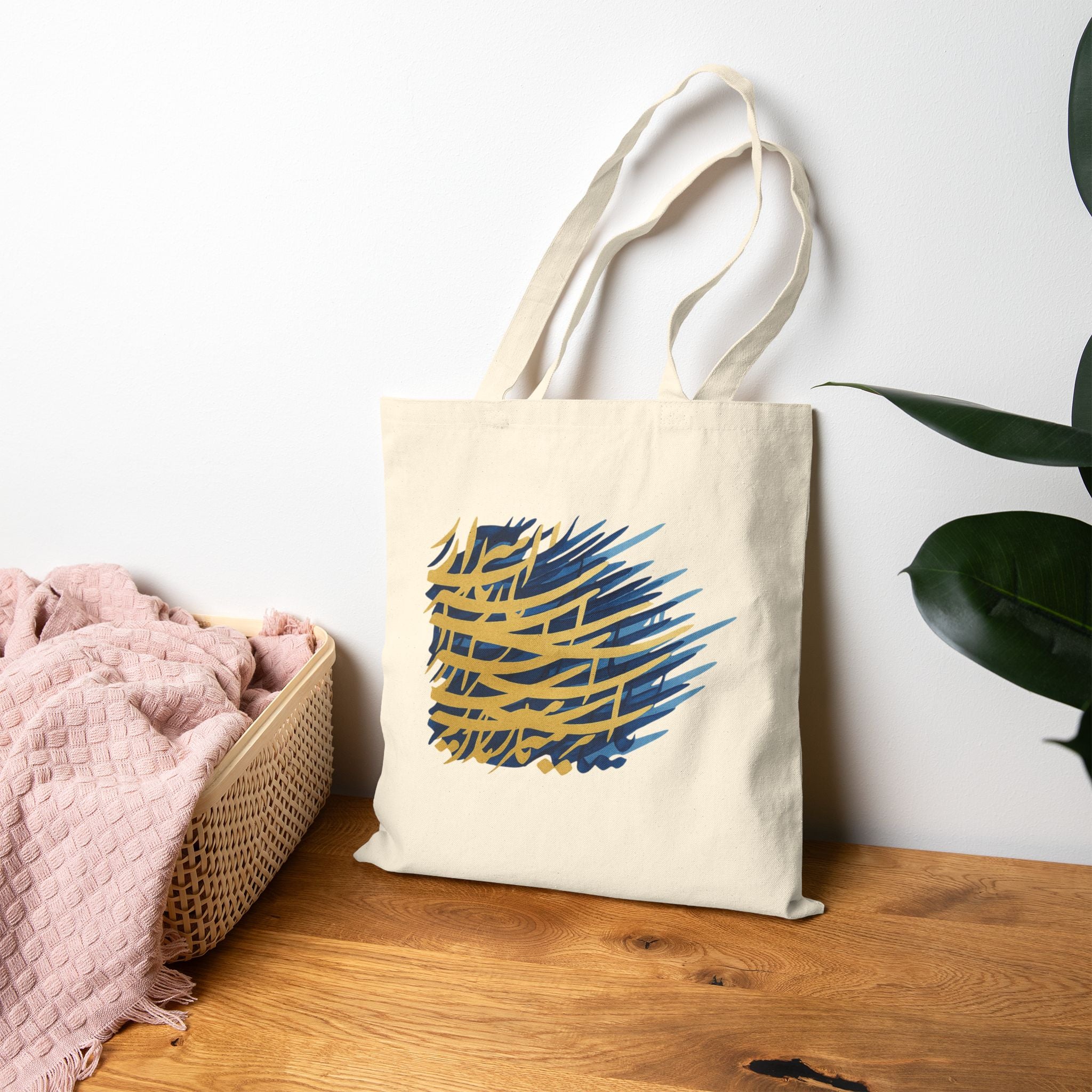 Chic Cotton Canvas Tote Bag with Abstract Art Design - Perfect for Shopping, Beach Days, Gifts, and Eco-Friendly Living